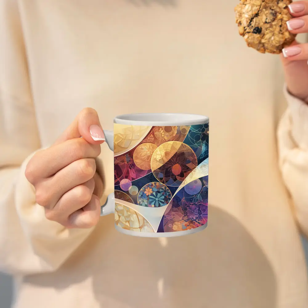 Floral Abstract Circles Pastel Boho Pattern Art – Mugs