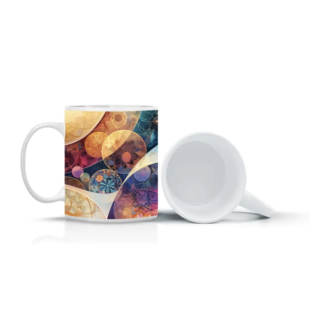 Floral Abstract Circles Pastel Boho Pattern Art – Mugs