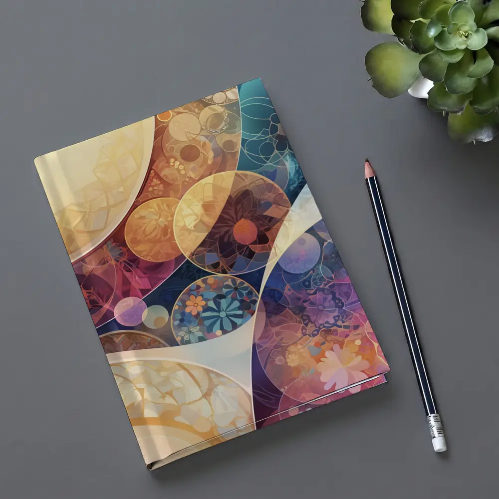 Floral Abstract Circles Pastel Boho Pattern Art – Notebooks