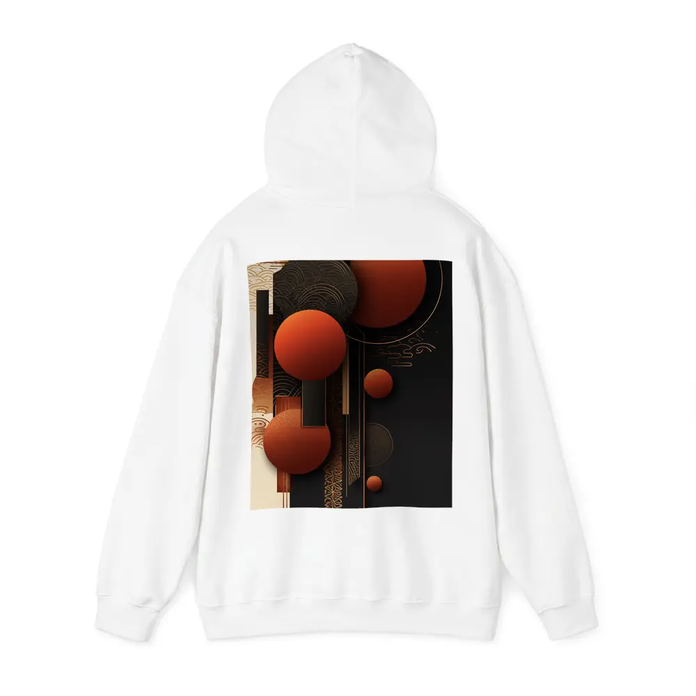 Abstract Red Spheres Black Gold Japanese Pattern – Hoodies