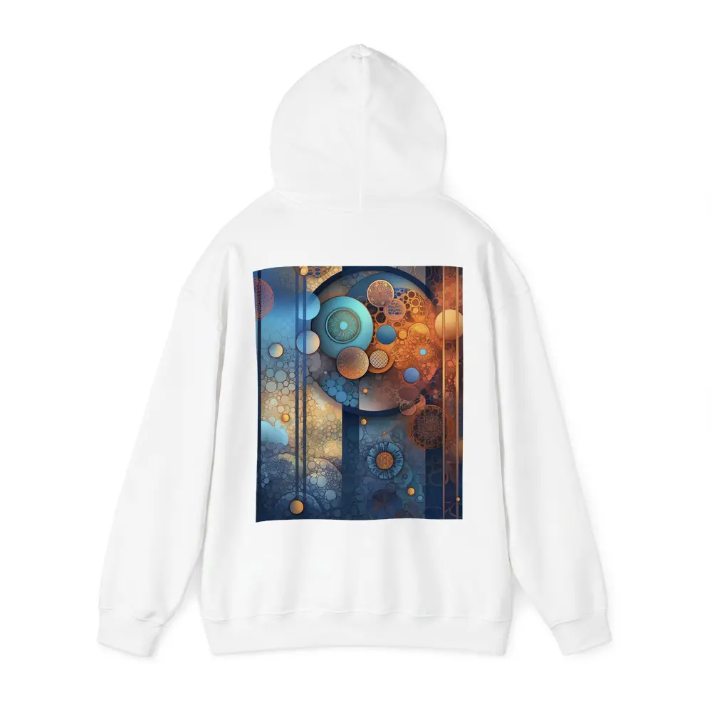 Abstract Blue Orange Circles Geometric Art – Hoodies