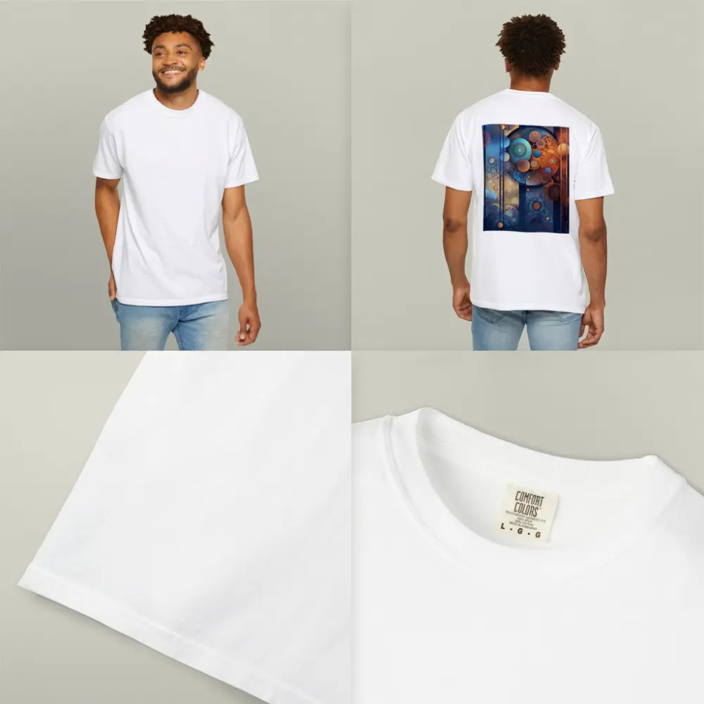 Abstract Blue Orange Circles Geometric Art – T-Shirts