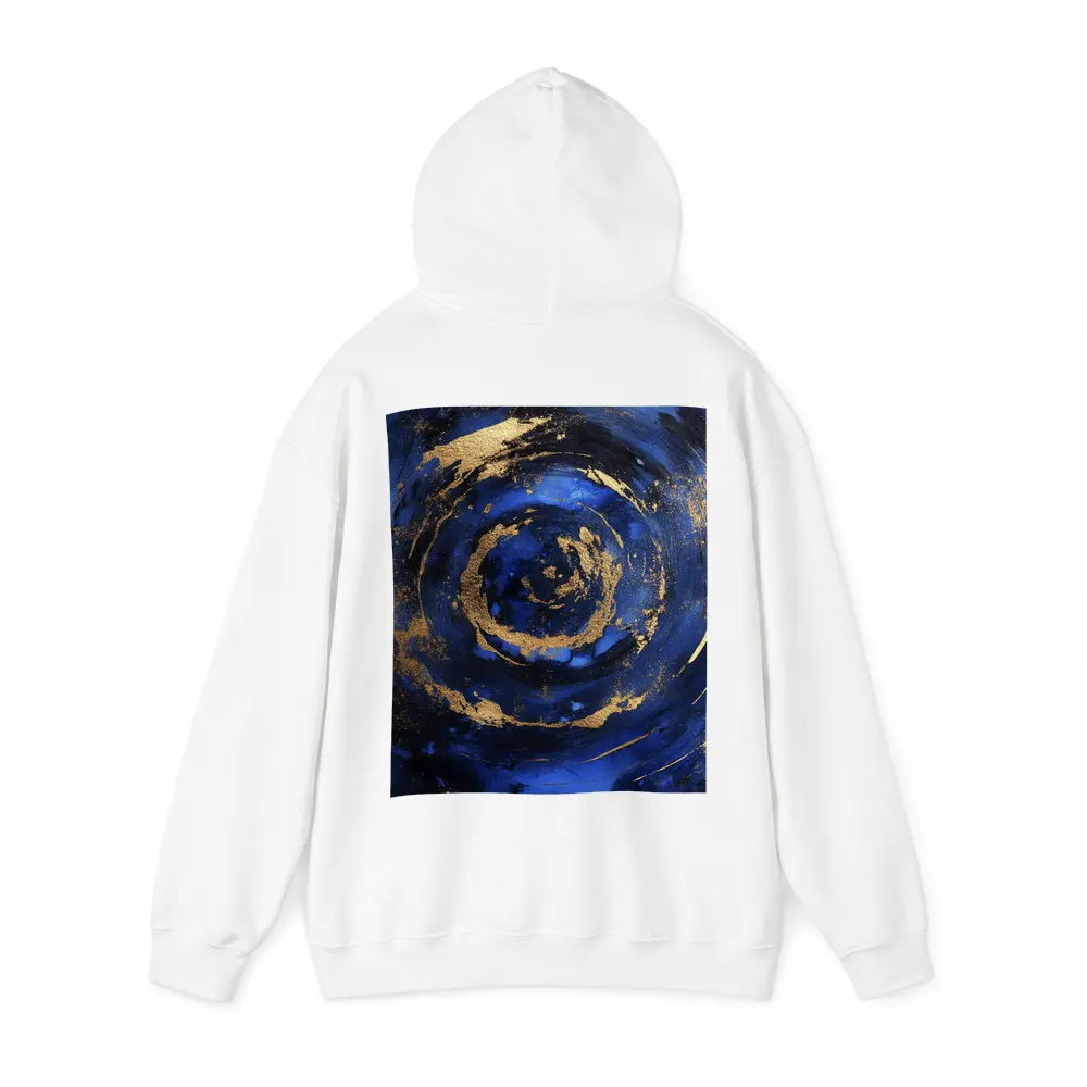 Dark Blue Gold Swirl Abstract Art – Hoodies