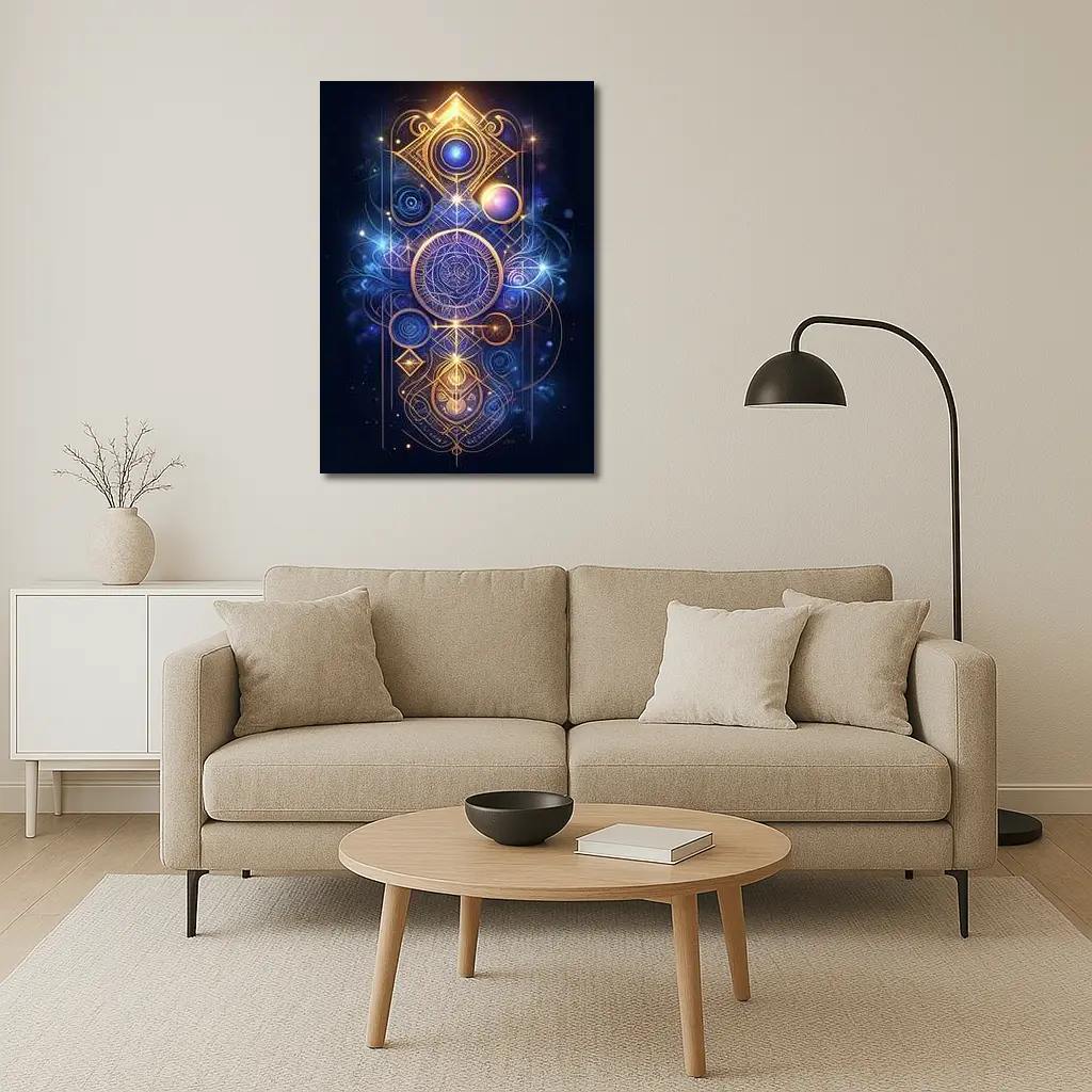 Sacred Geometry Gold Mystic Space Art – Wall Art