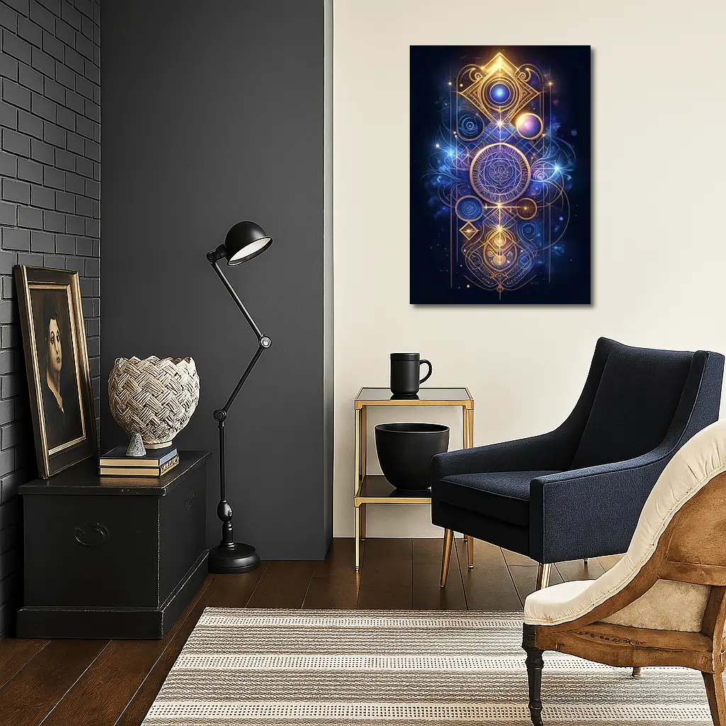 Sacred Geometry Gold Mystic Space Art – Wall Art