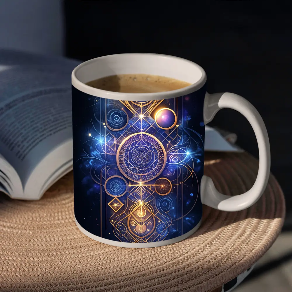 Sacred Geometry Gold Mystic Space Art – Mugs
