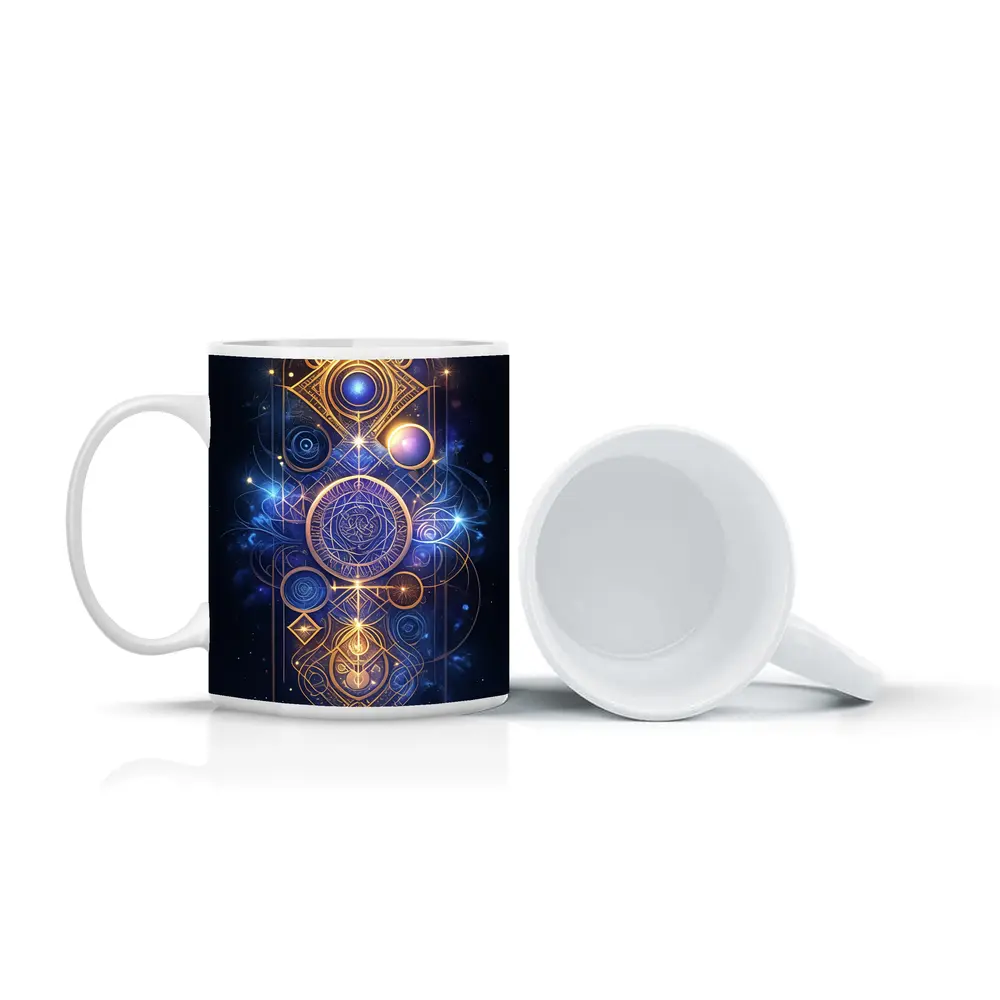 Sacred Geometry Gold Mystic Space Art – Mugs