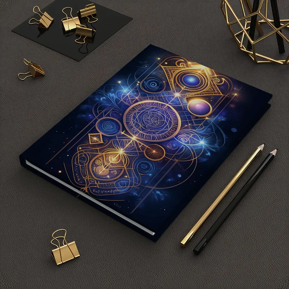Sacred Geometry Gold Mystic Space Art – Notebooks