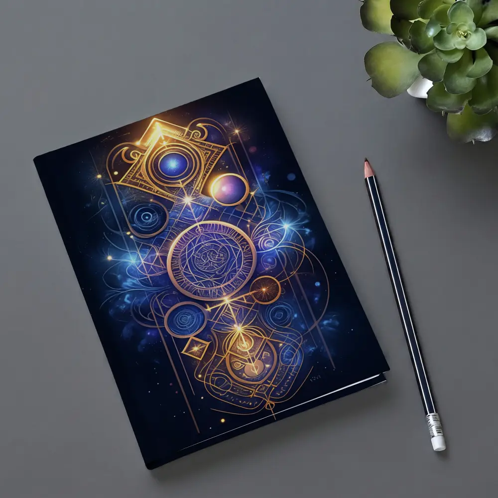 Sacred Geometry Gold Mystic Space Art – Notebooks