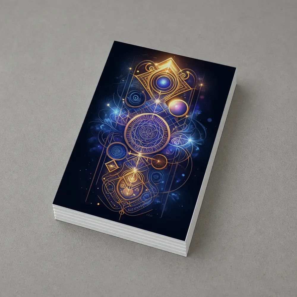 Sacred Geometry Gold Mystic Space Art – Postcards