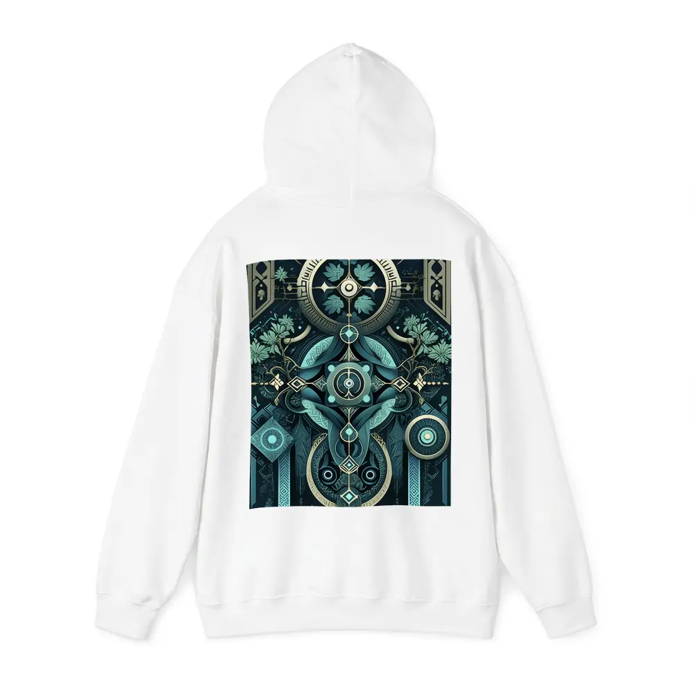 Art Deco Mystical Botanical Dark Teal Design – Hoodies