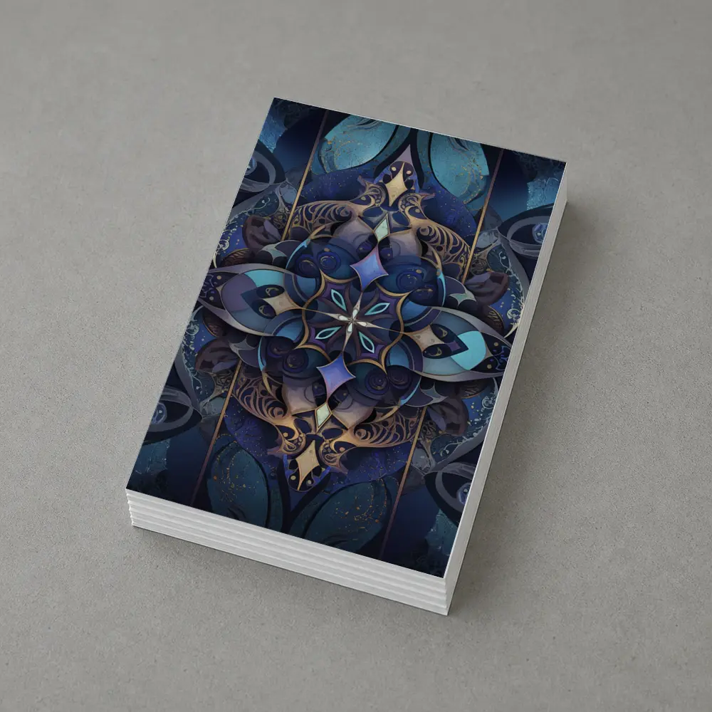 Dark Blue Mandala Art Deco Ornamental Design – Postcards