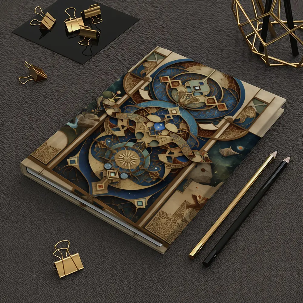 Art Nouveau Celestial Mandala Blue Gold – Notebooks
