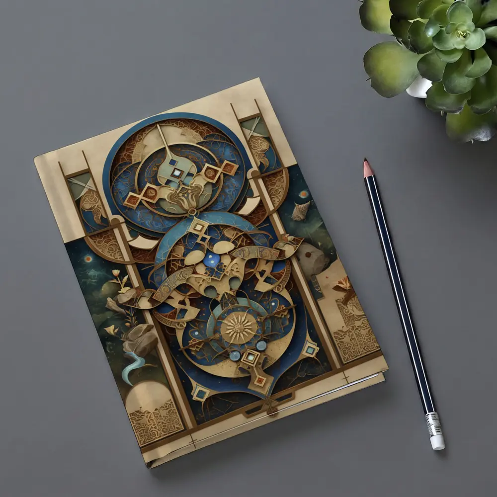 Art Nouveau Celestial Mandala Blue Gold – Notebooks