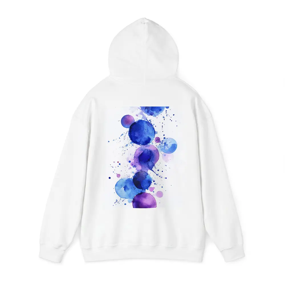 Blue Purple Watercolor Circles Abstract Art – Hoodies