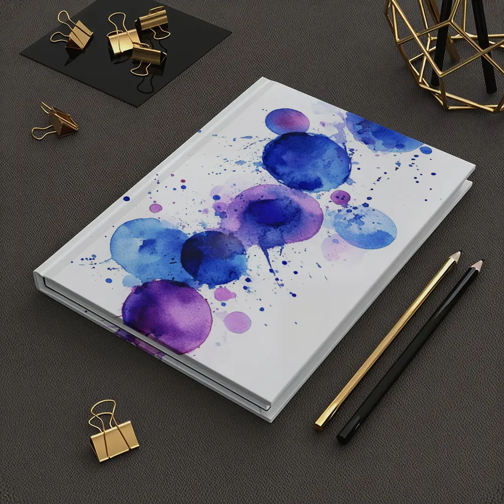 Blue Purple Watercolor Circles Abstract Art – Notebooks