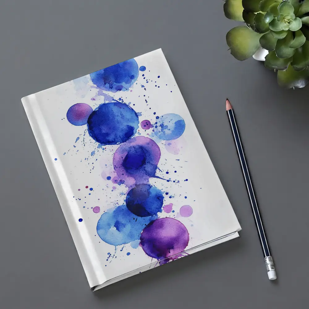 Blue Purple Watercolor Circles Abstract Art – Notebooks