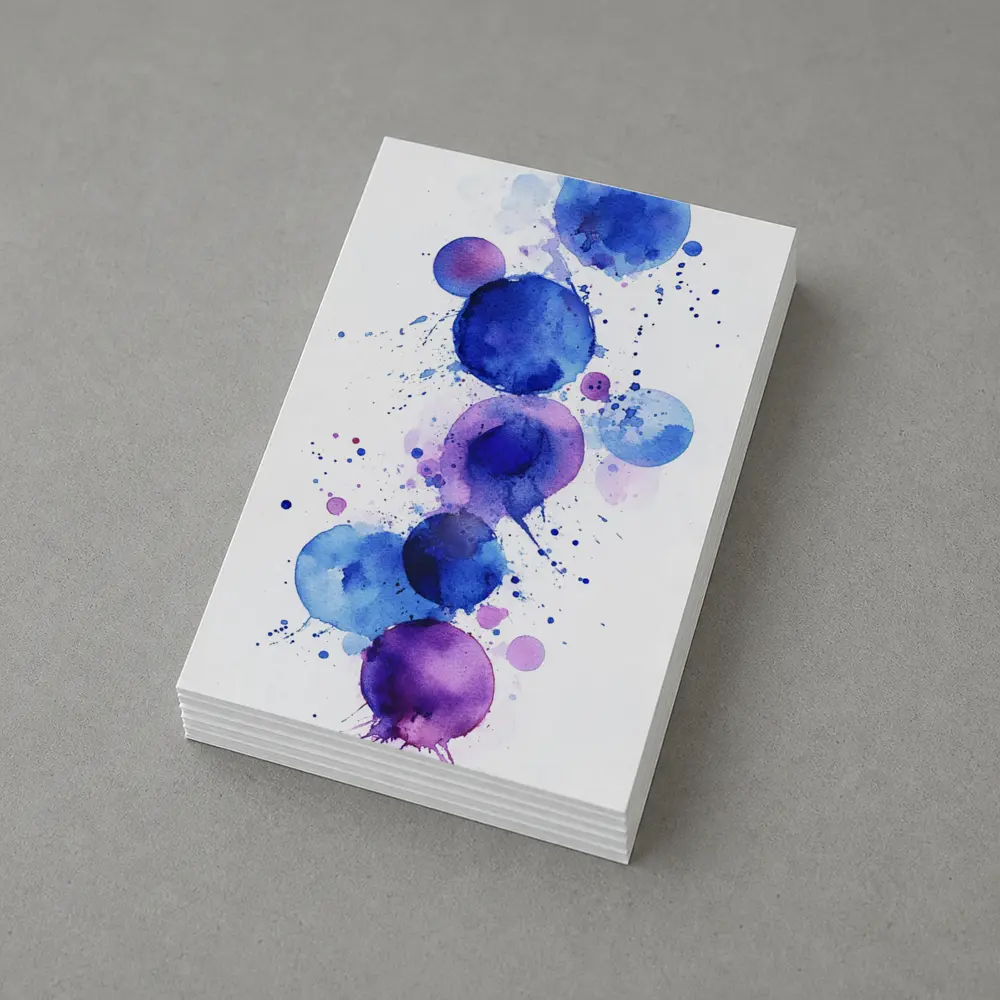 Blue Purple Watercolor Circles Abstract Art – Postcards