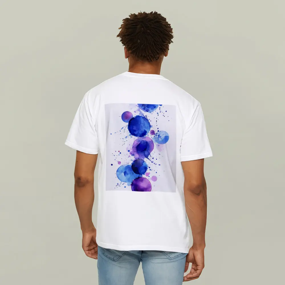 Blue Purple Watercolor Circles Abstract Art – T-Shirts