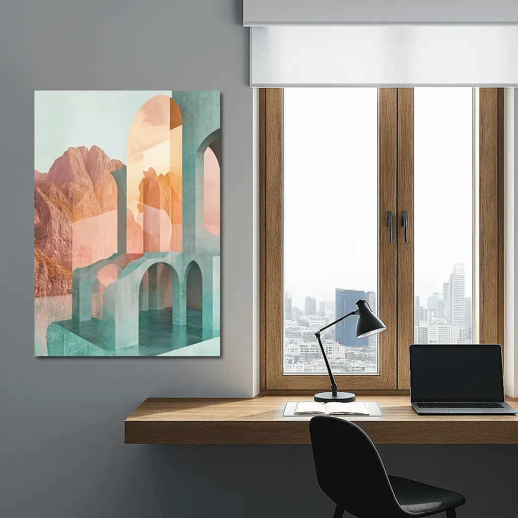 Pastel Arches Abstract Architecture Rocky Mountains – Wall Art