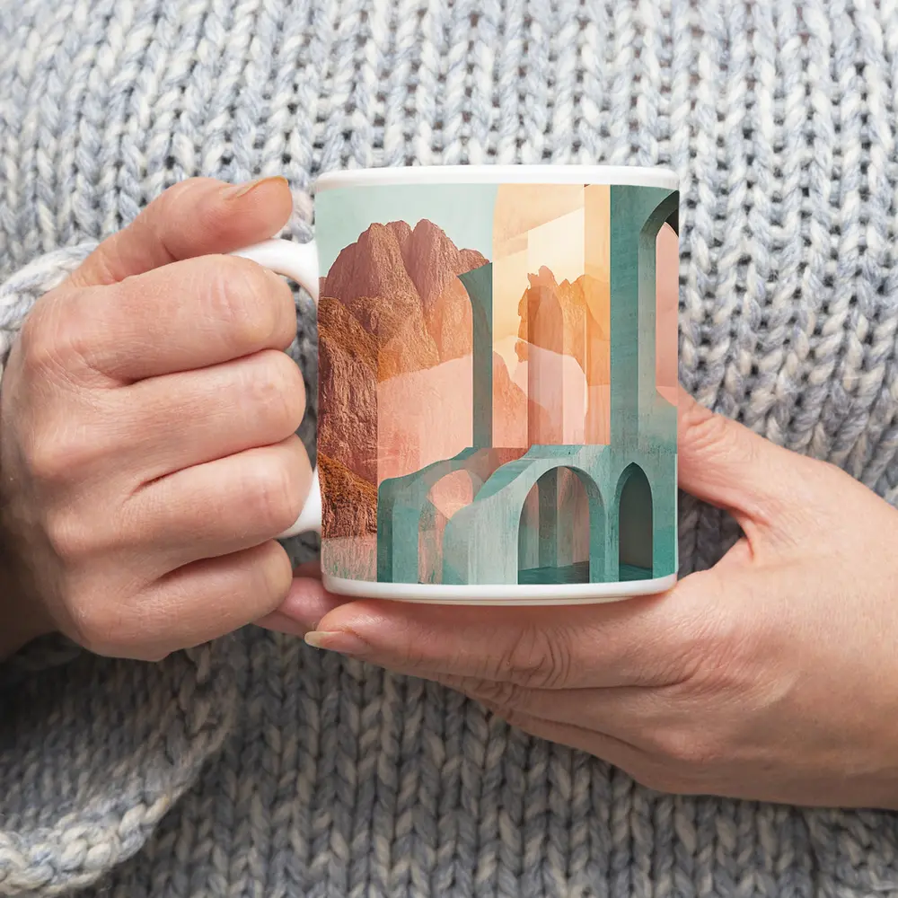 Pastel Arches Abstract Architecture Rocky Mountains – Mugs