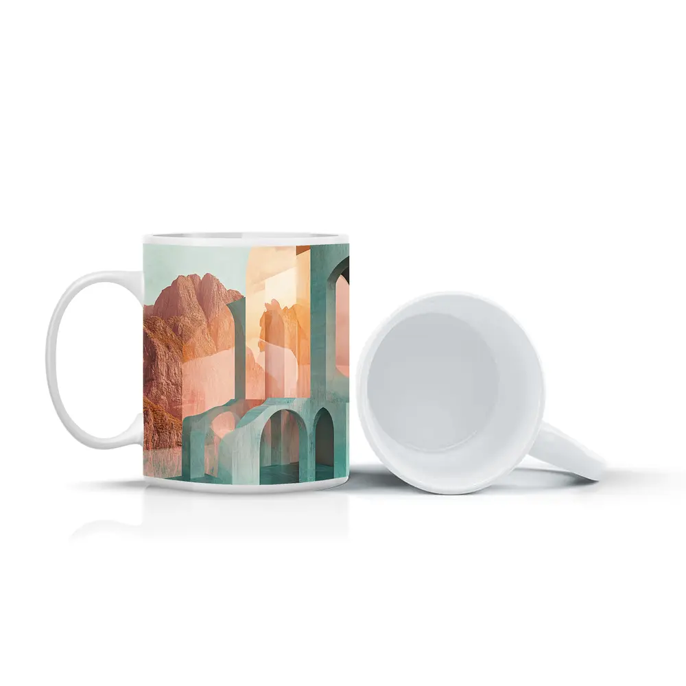 Pastel Arches Abstract Architecture Rocky Mountains – Mugs