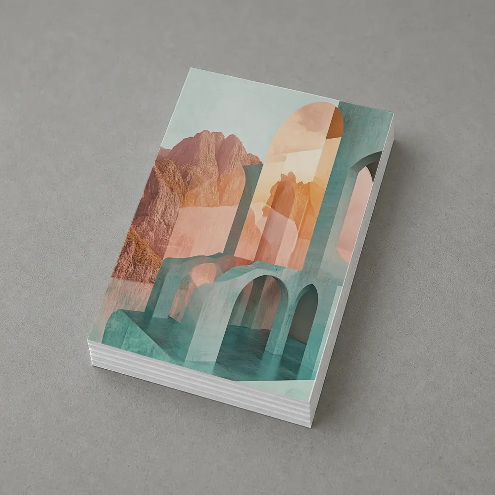 Pastel Arches Abstract Architecture Rocky Mountains – Postcards