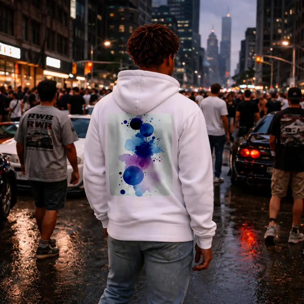 Blue Purple Watercolor Abstract Splash Art – Hoodies