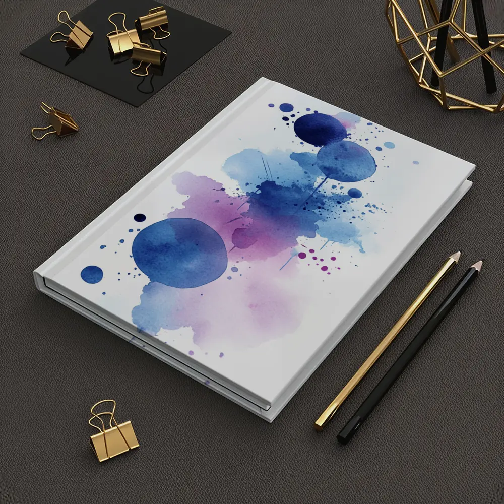 Blue Purple Watercolor Abstract Splash Art – Notebooks
