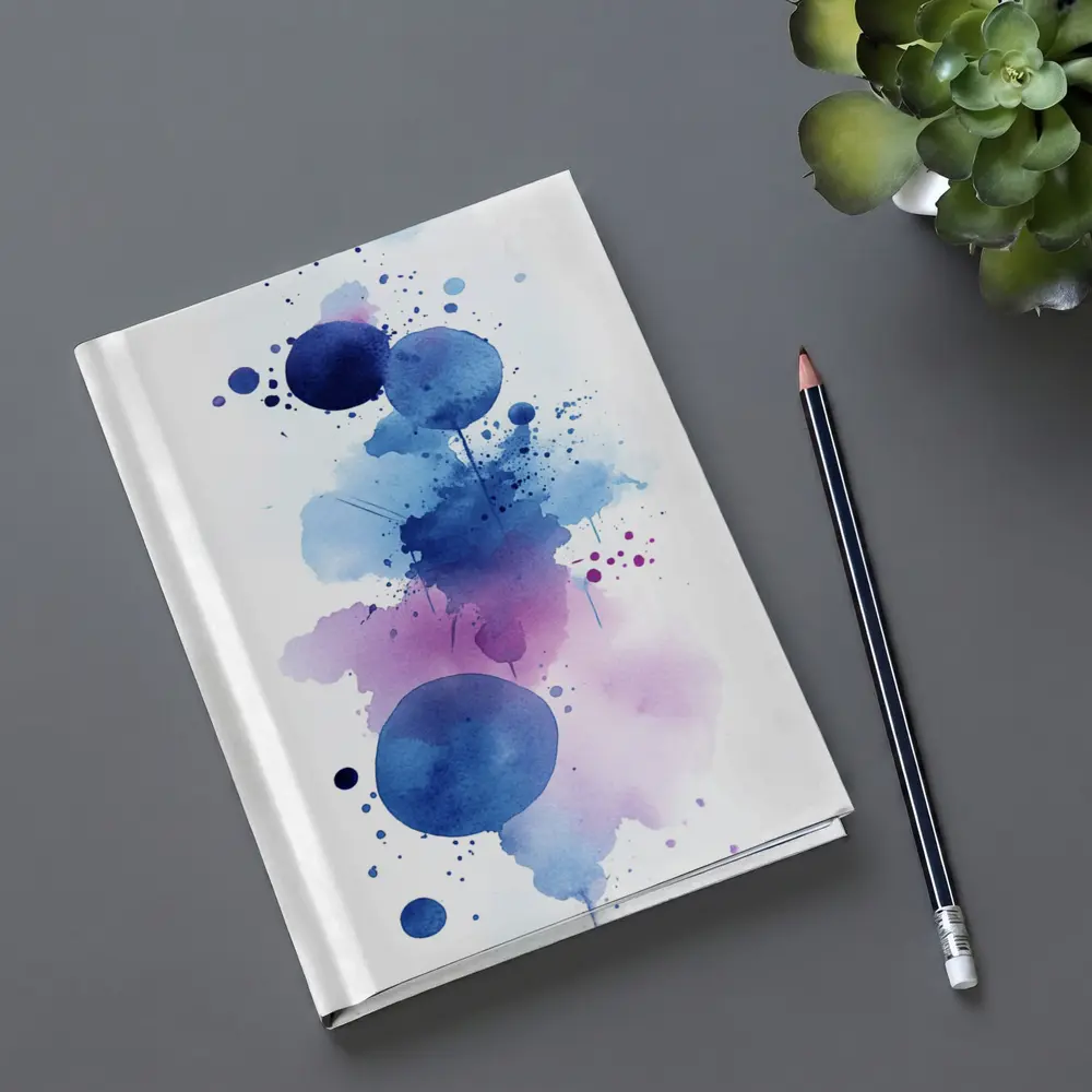 Blue Purple Watercolor Abstract Splash Art – Notebooks