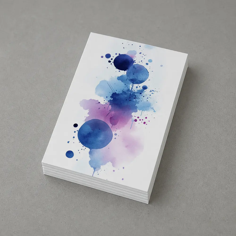 Blue Purple Watercolor Abstract Splash Art – Postcards