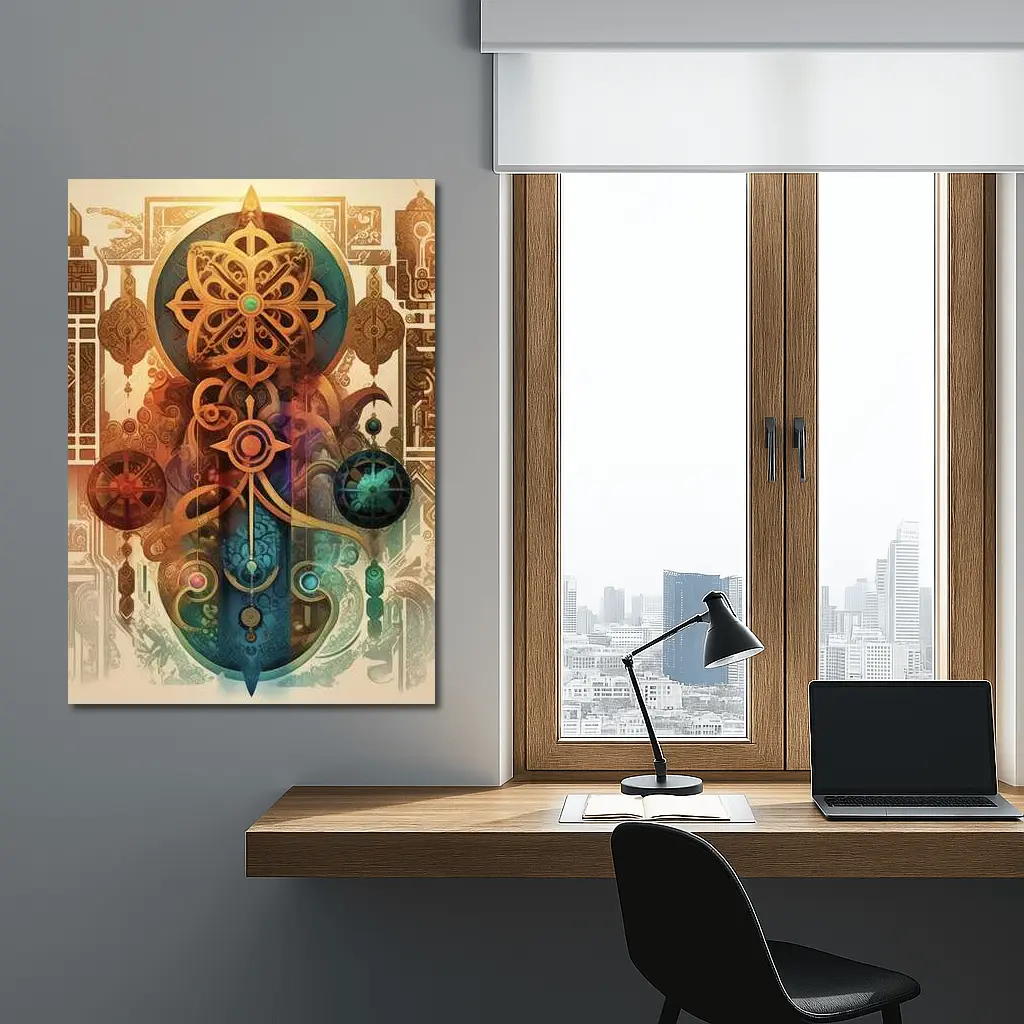 Mystical Ornate Mandala Symbols Sacred Geometric Art – Wall Art