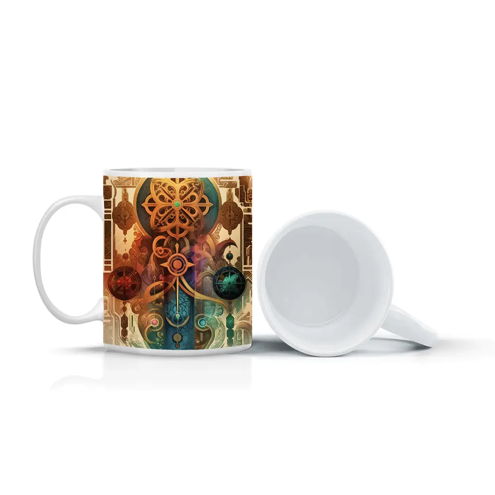 Mystical Ornate Mandala Symbols Sacred Geometric Art – Mugs