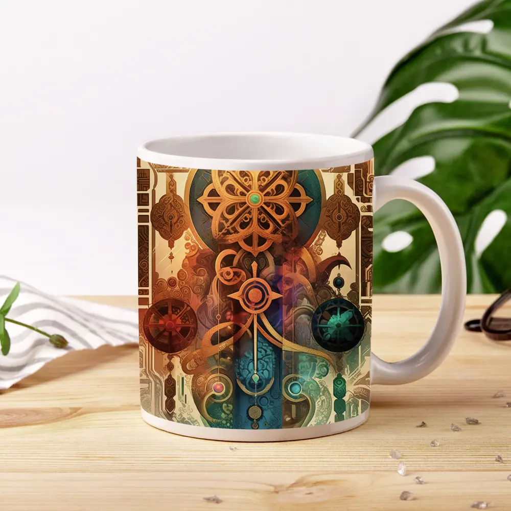 Mystical Ornate Mandala Symbols Sacred Geometric Art – Mugs