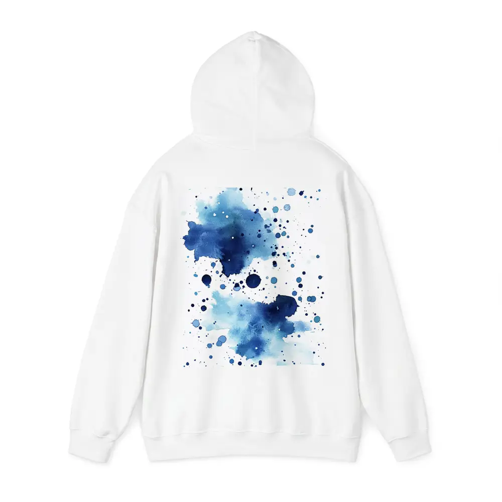 Blue Watercolor Ink Splash On White – Hoodies