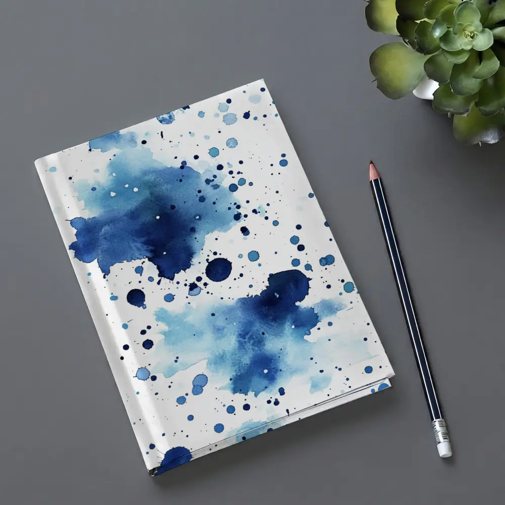 Blue Watercolor Ink Splash On White – Notebooks