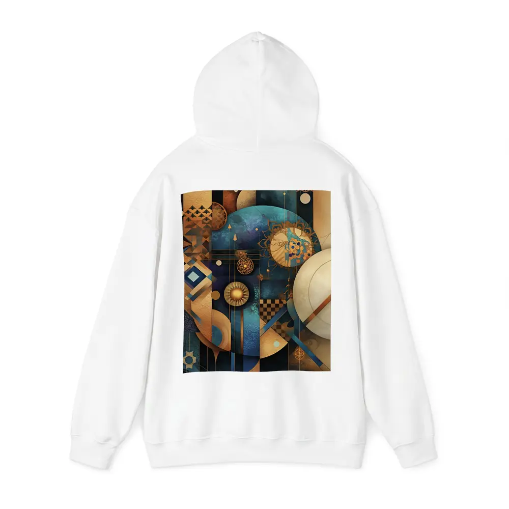 Abstract Gold Blue Geometric Cosmic Art – Hoodies