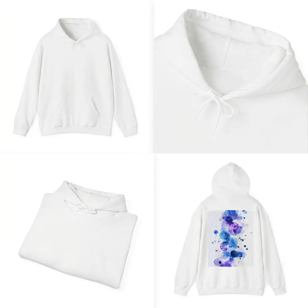 Blue Purple Watercolor Abstract Splash Art – Hoodies