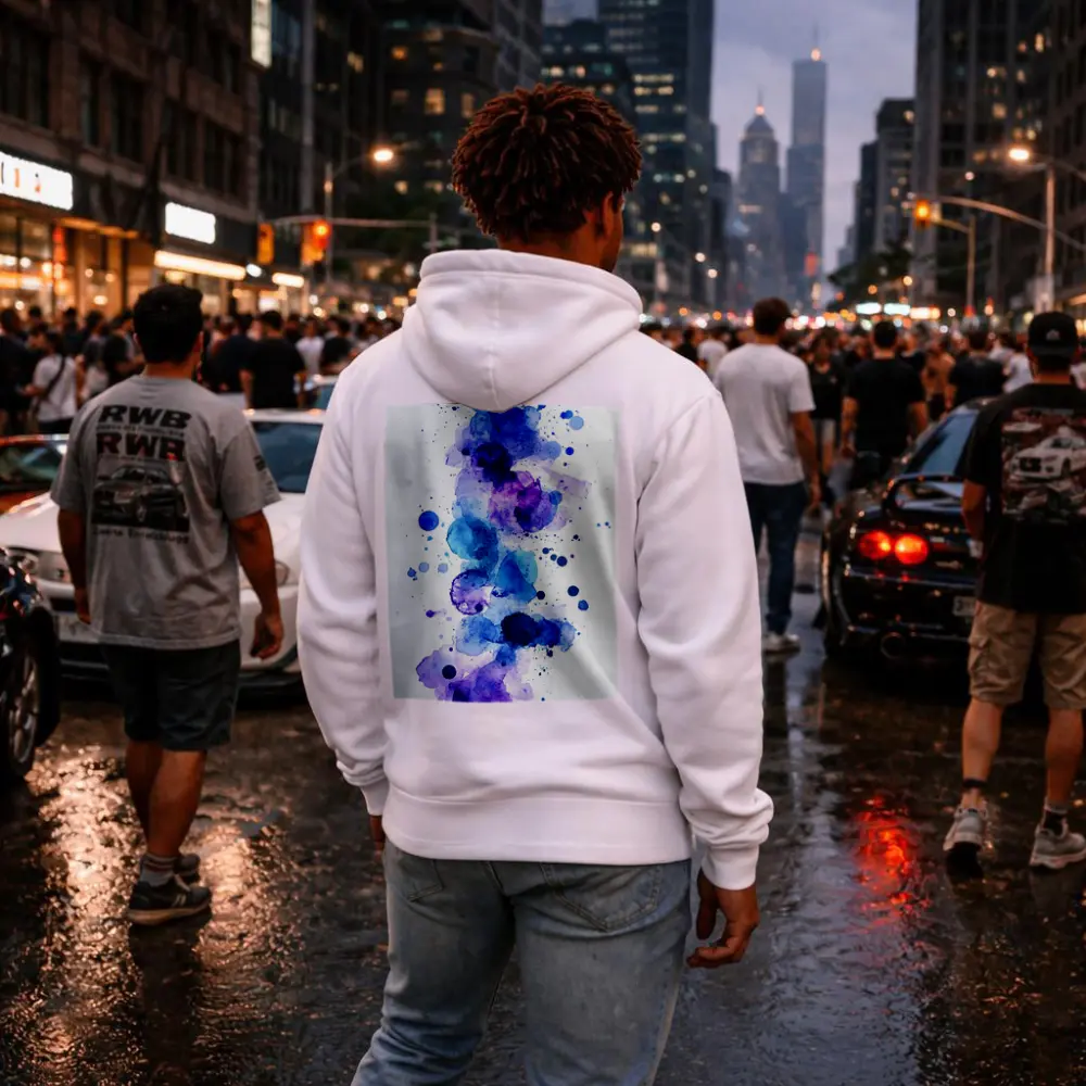 Blue Purple Watercolor Abstract Splash Art – Hoodies