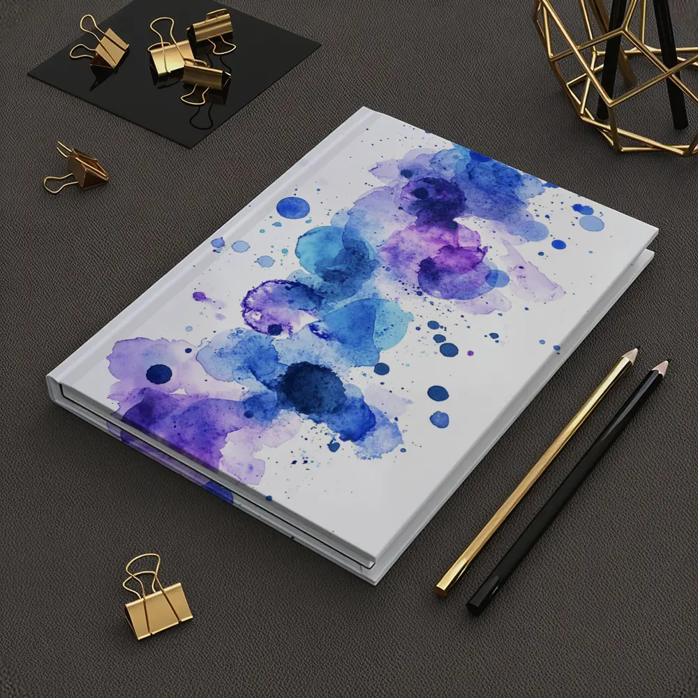 Blue Purple Watercolor Abstract Splash Art – Notebooks