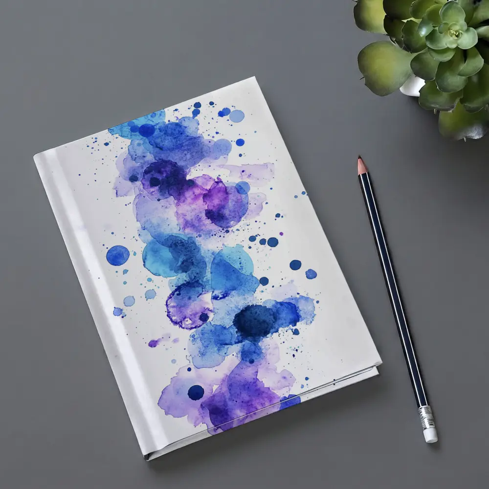 Blue Purple Watercolor Abstract Splash Art – Notebooks