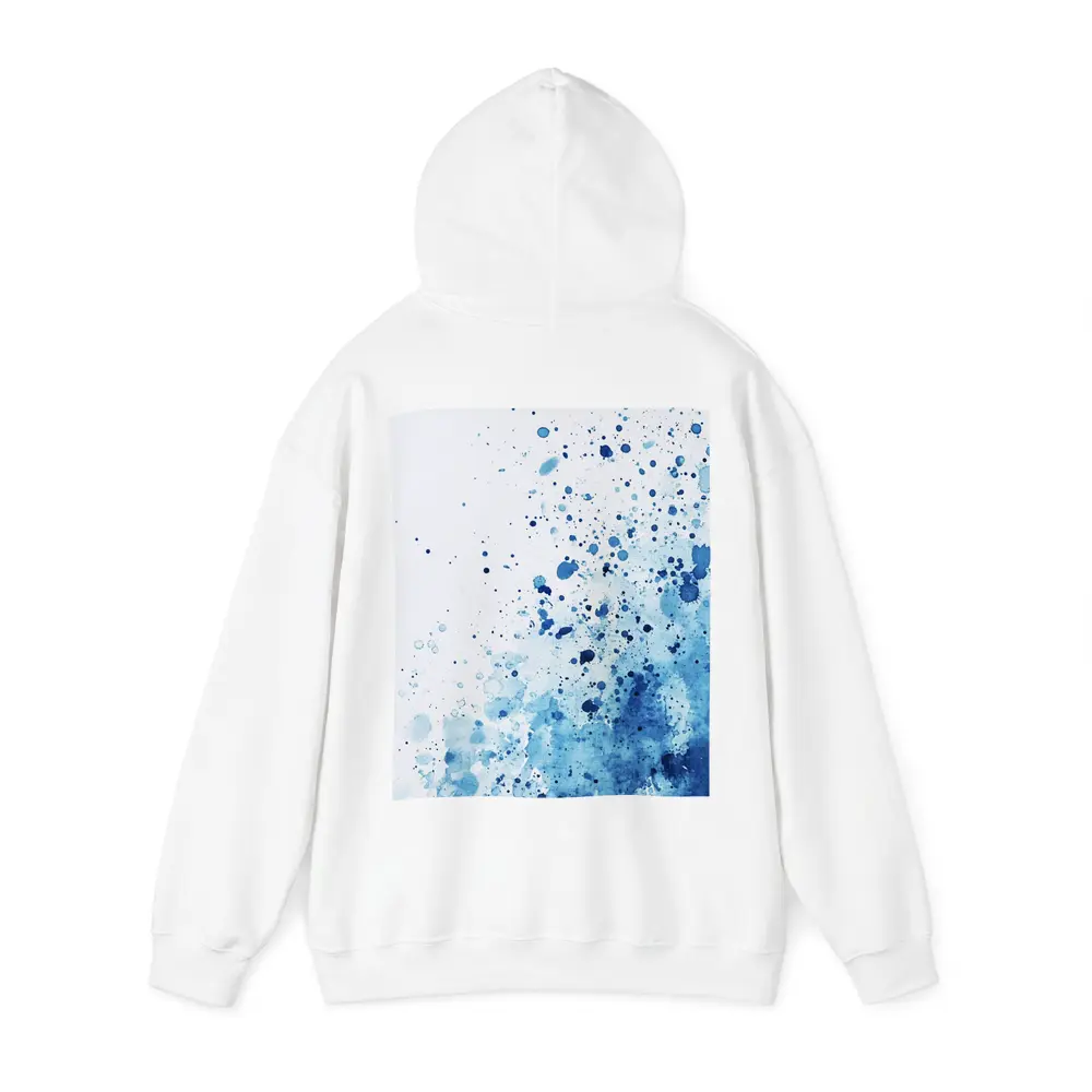 Blue Watercolor Splash Abstract White Background – Hoodies