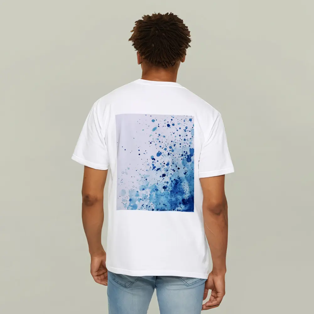 Blue Watercolor Splash Abstract White Background – T-Shirts