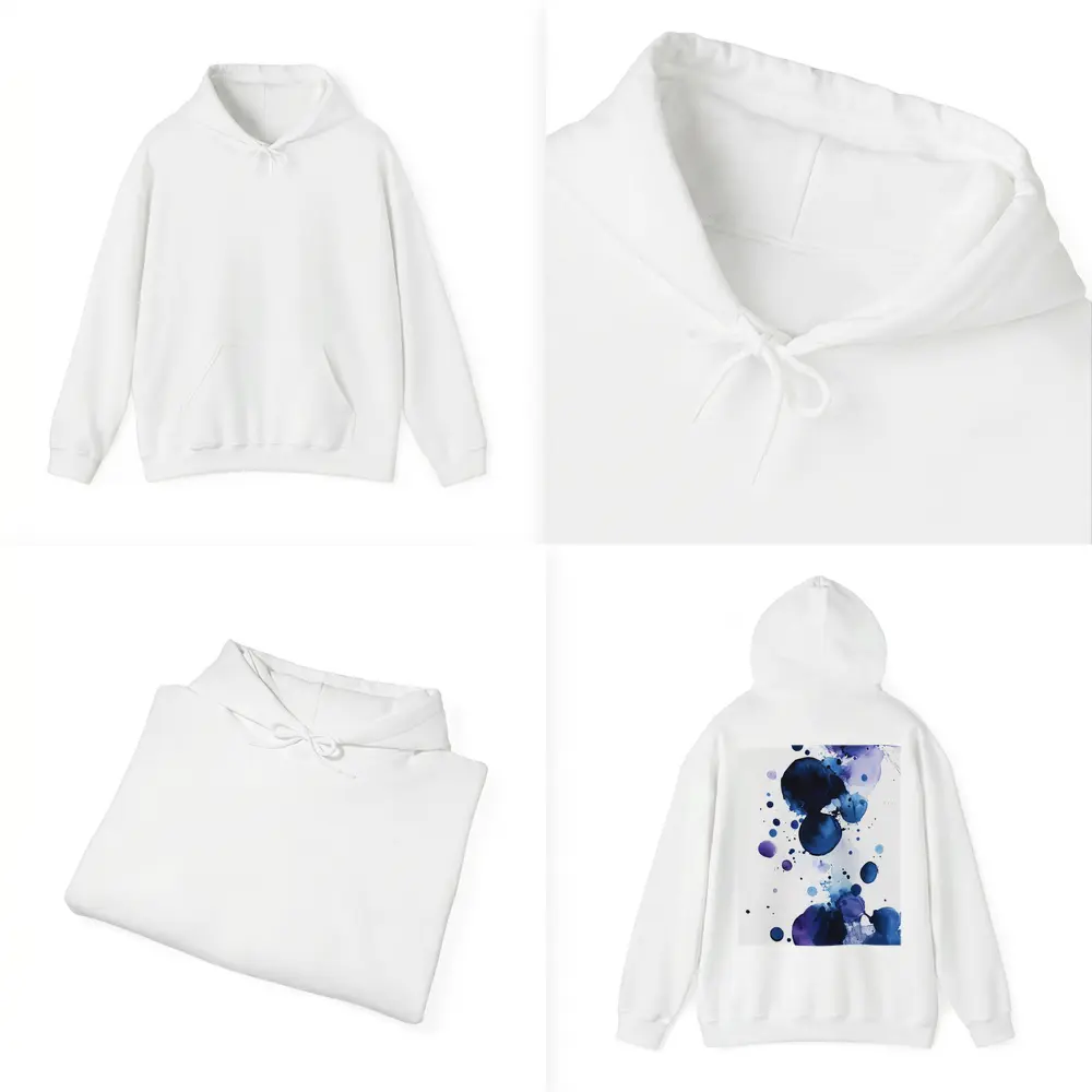 Blue Purple Watercolor Abstract Ink Drops – Hoodies
