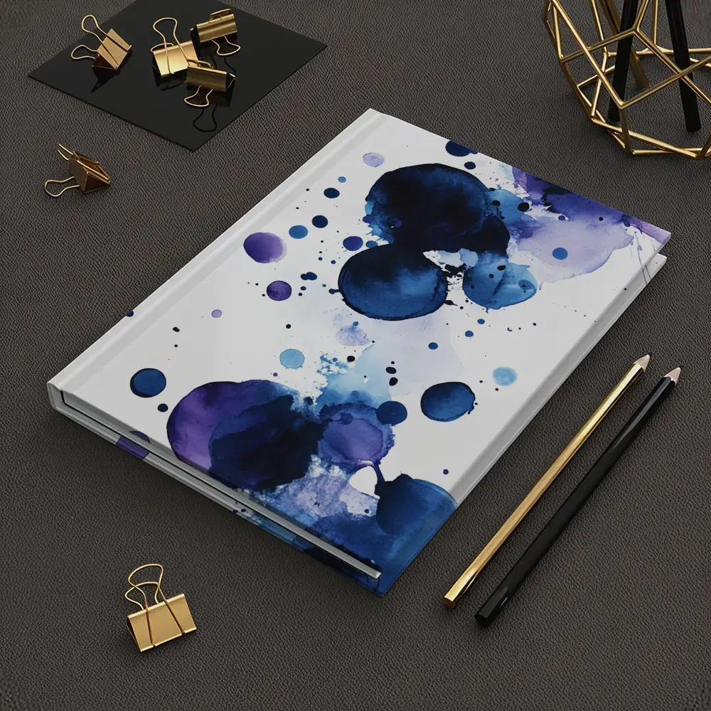 Blue Purple Watercolor Abstract Ink Drops – Notebooks