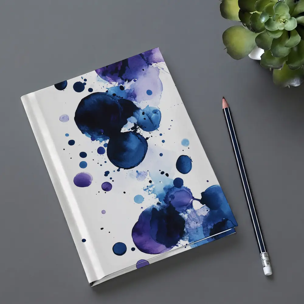 Blue Purple Watercolor Abstract Ink Drops – Notebooks