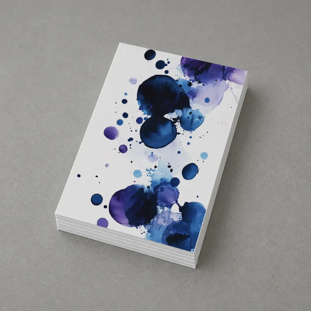 Blue Purple Watercolor Abstract Ink Drops – Postcards