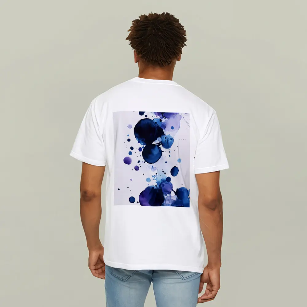 Blue Purple Watercolor Abstract Ink Drops – T-Shirts