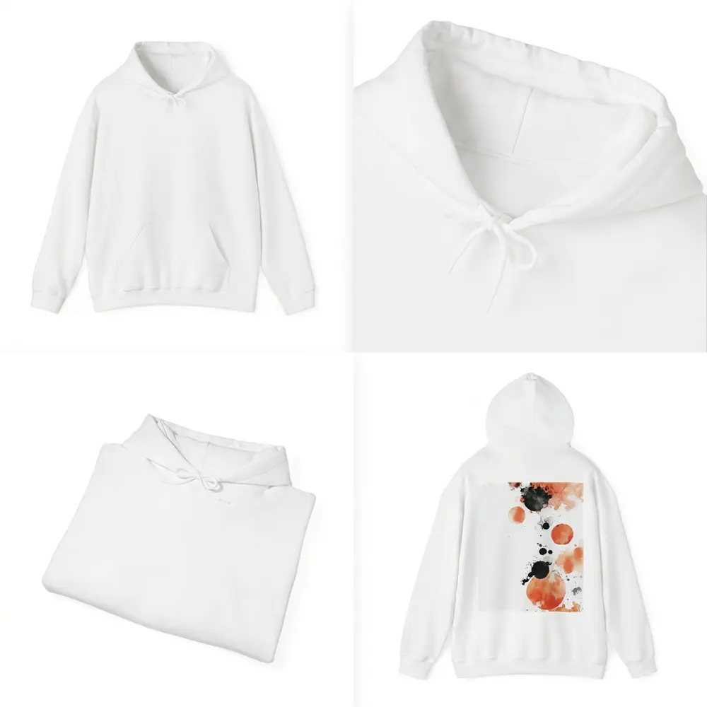 Orange Black Watercolor Ink Splatter Abstract Art – Hoodies