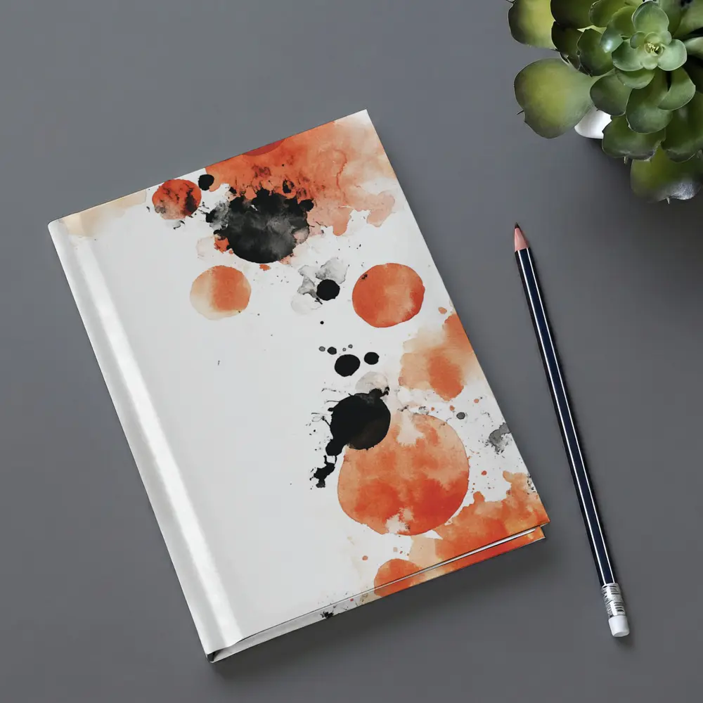 Orange Black Watercolor Ink Splatter Abstract Art – Notebooks